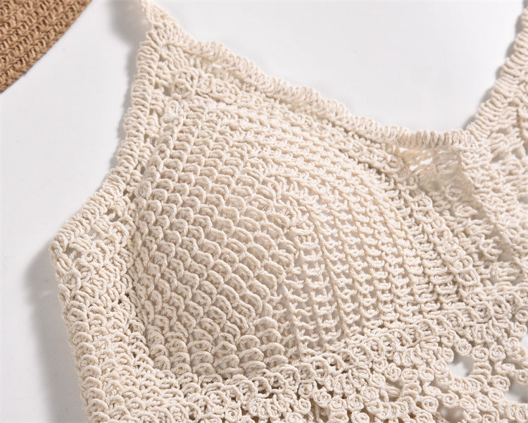 Scalloped Crochet Halter Swim Top - view 4