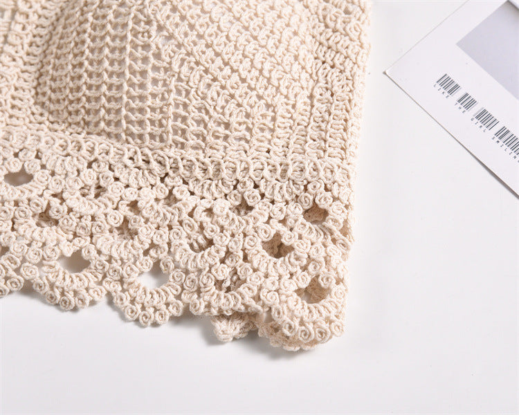 Scalloped Crochet Halter Swim Top - view 5