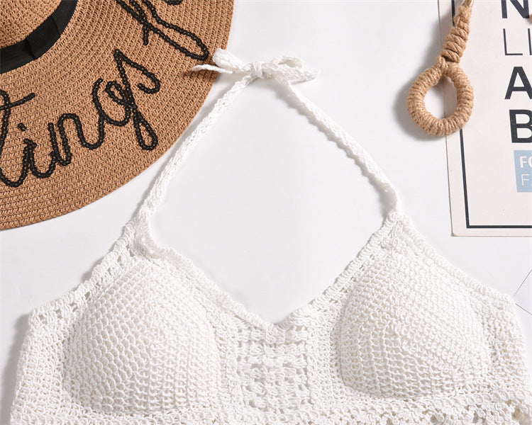 Scalloped Crochet Halter Swim Top - view 7