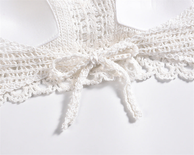 Scalloped Crochet Halter Swim Top - view 8