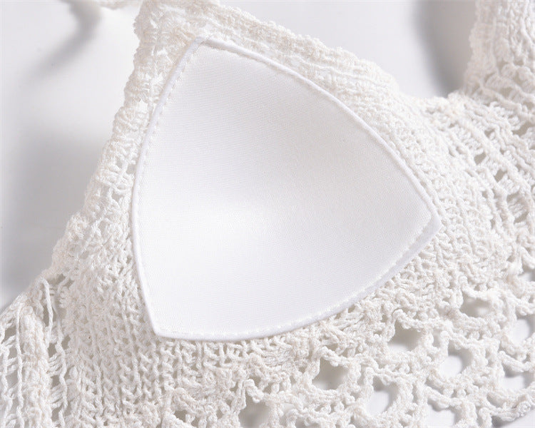 Scalloped Crochet Halter Swim Top - view 9