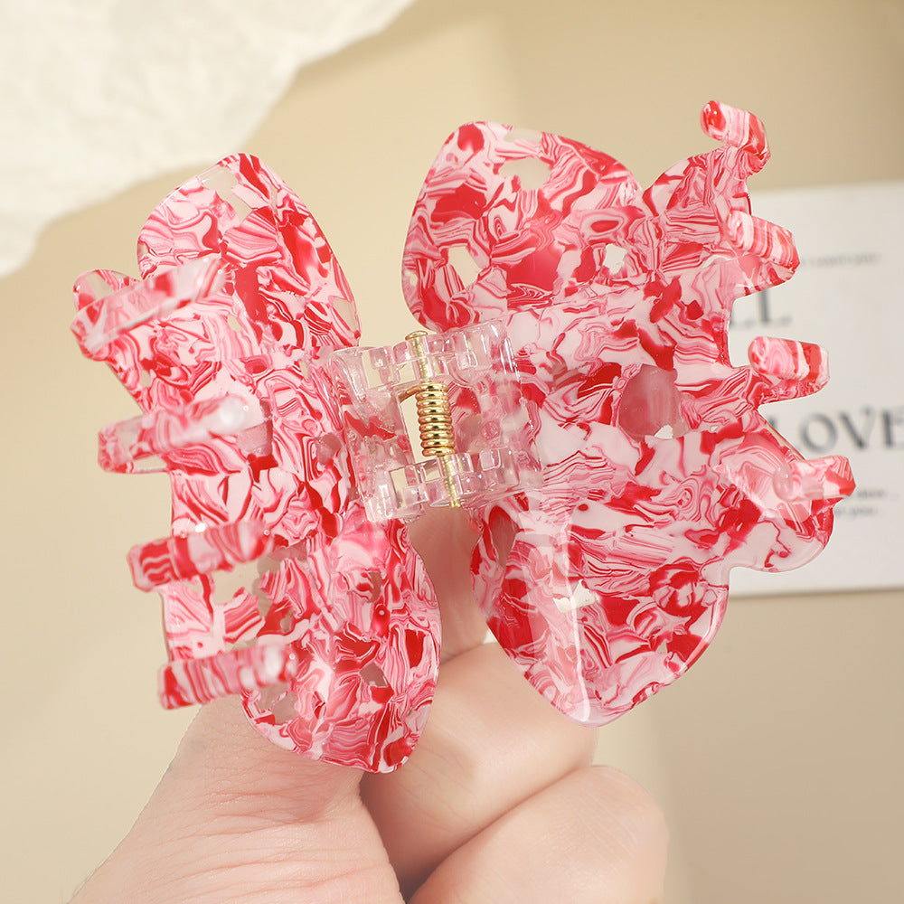 Blooming Orchid Marble Acrylic Hair Claw - view 1
