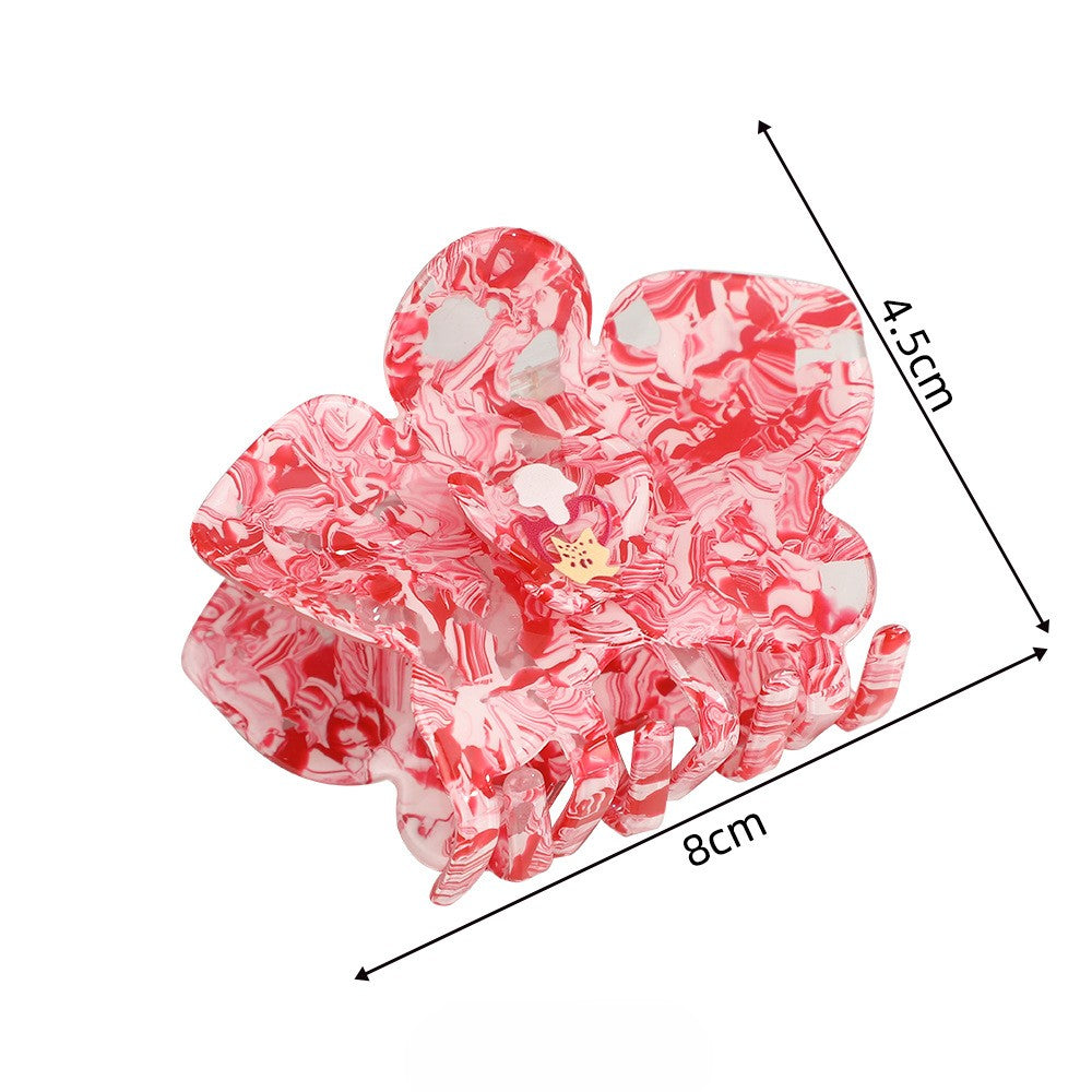 Blooming Orchid Marble Acrylic Hair Claw - view 2