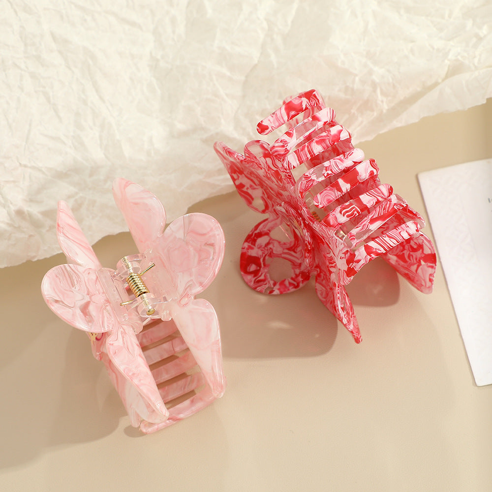Blooming Orchid Marble Acrylic Hair Claw - view 3