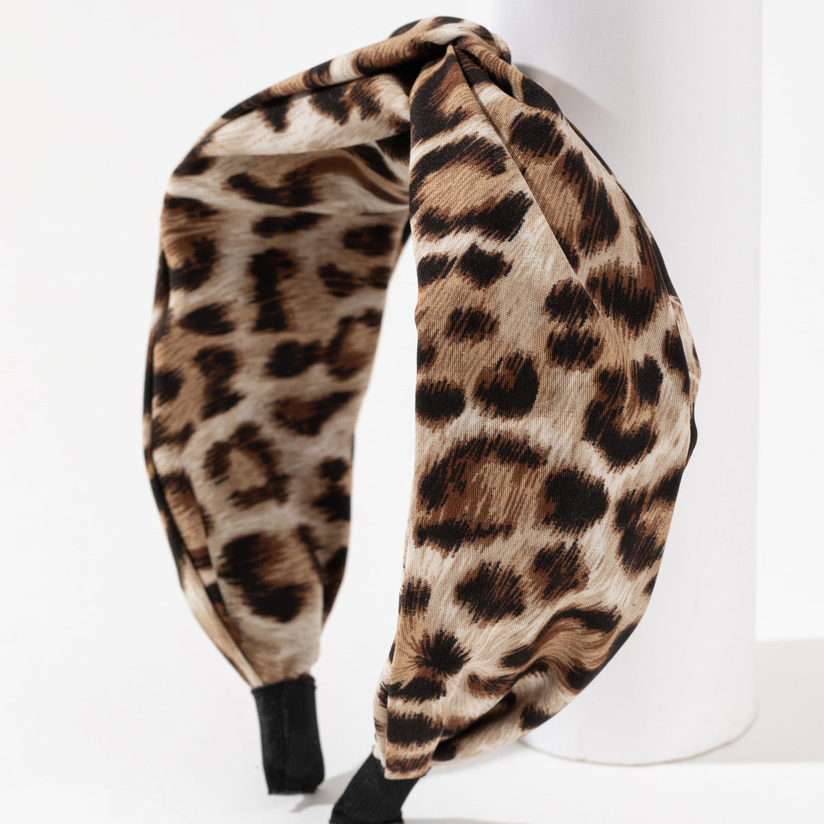 Knotted Wide Headband in Retro Prints - Brown