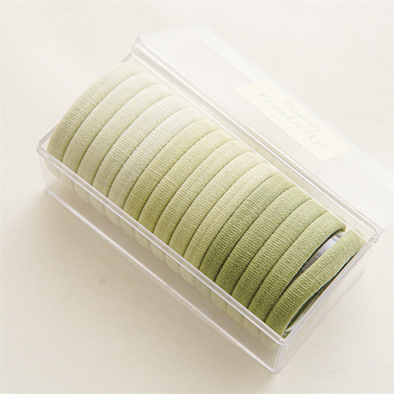 Seamless Elastic Hair Ties Boxed Set - Green