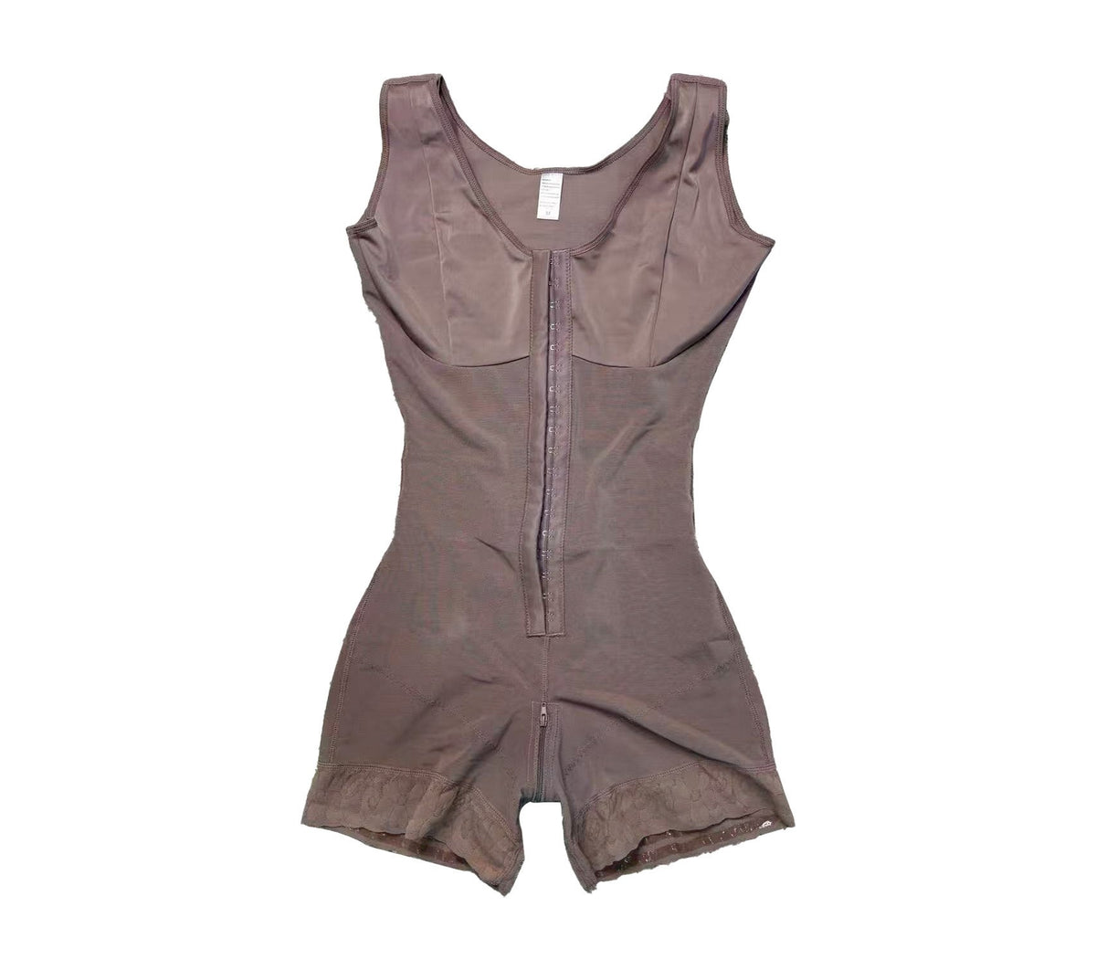 V Neck Hook Front Mesh Thigh Shaping Bodysuit