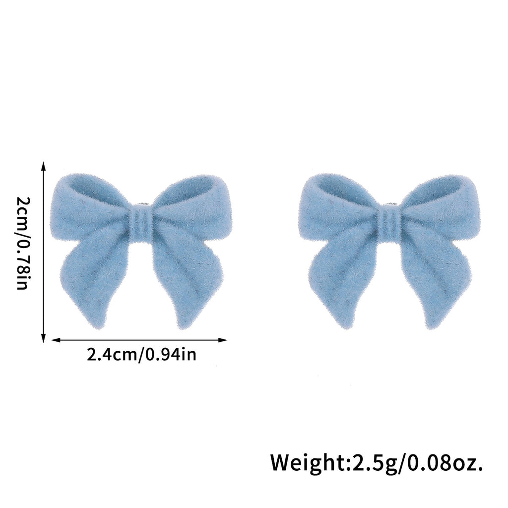 Velvet Flocked Bow Stud Earrings - view 2