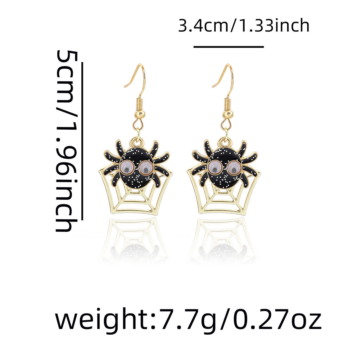 Cartoon Spider Web Halloween Dangle Earrings - Black - 1