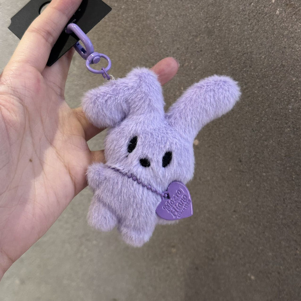 Plush Bunny Heart Bag Charm - Purple