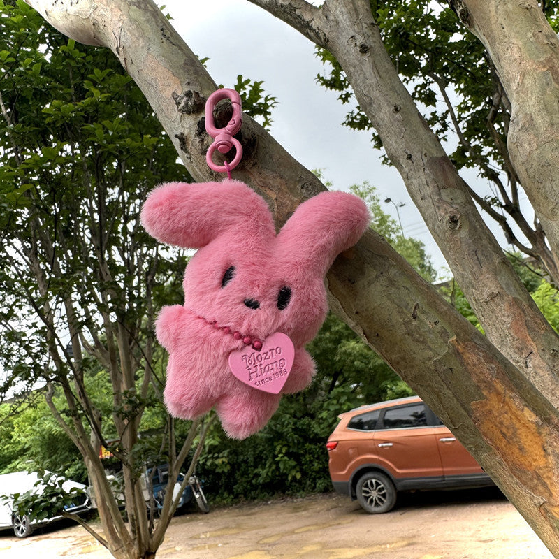 Plush Bunny Heart Bag Charm - Red
