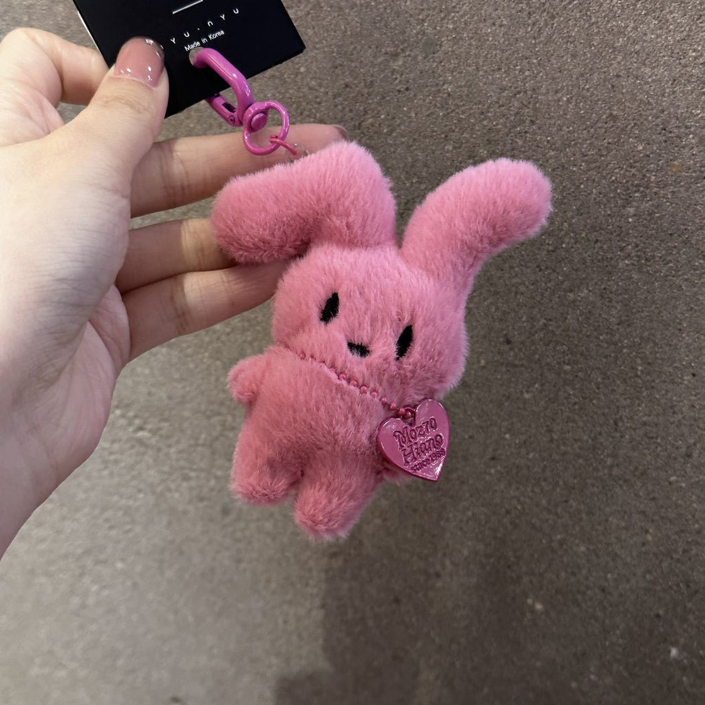 Plush Bunny Heart Bag Charm - Rose