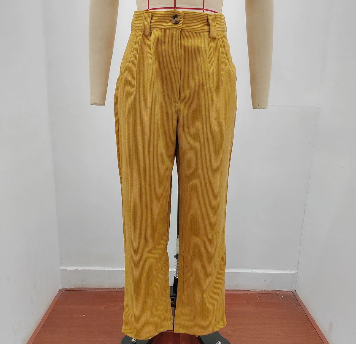 Pleated Corduroy Tapered Cuffed Pants - view 1