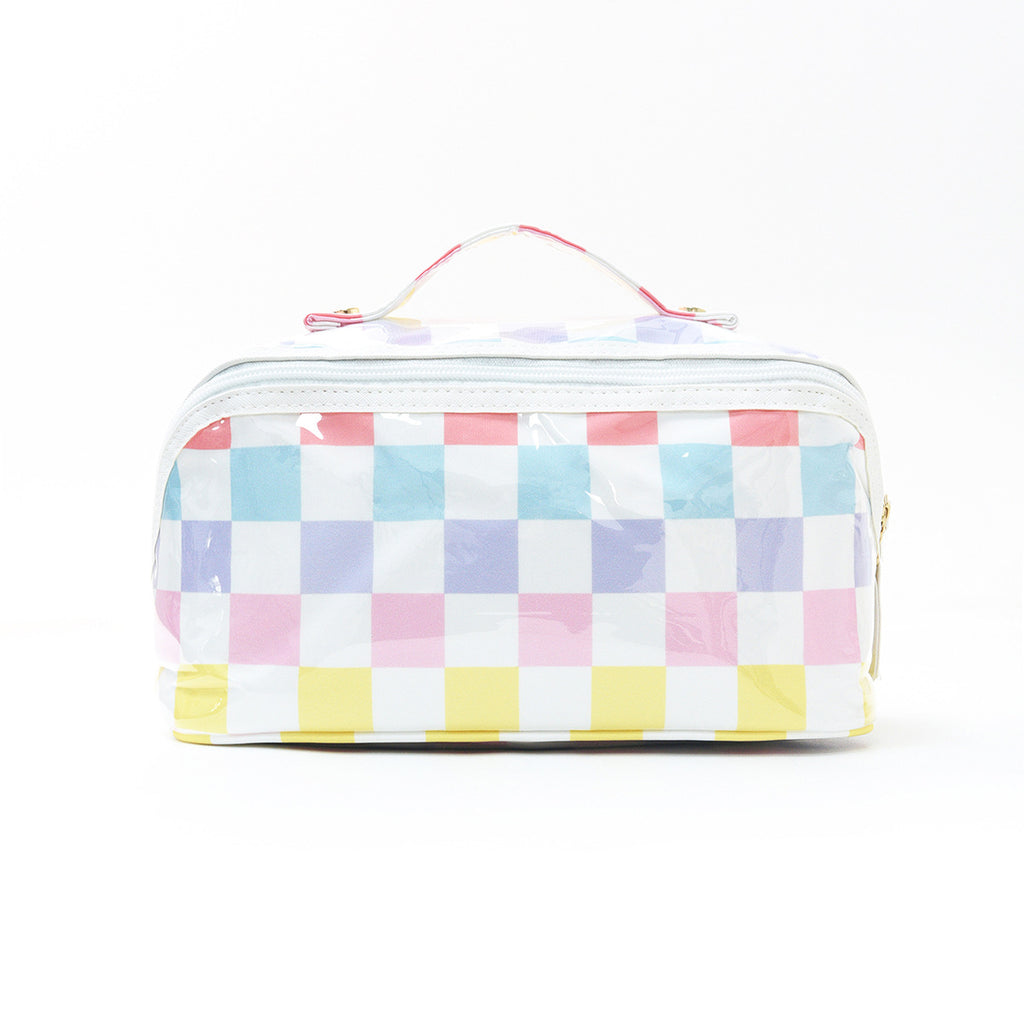 Wide Open Vinyl Cosmetic Travel Bag - Rainbow