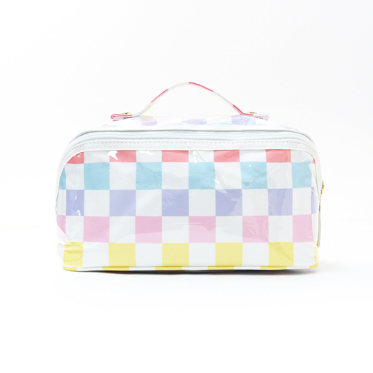 Wide Open Vinyl Cosmetic Travel Bag - Rainbow