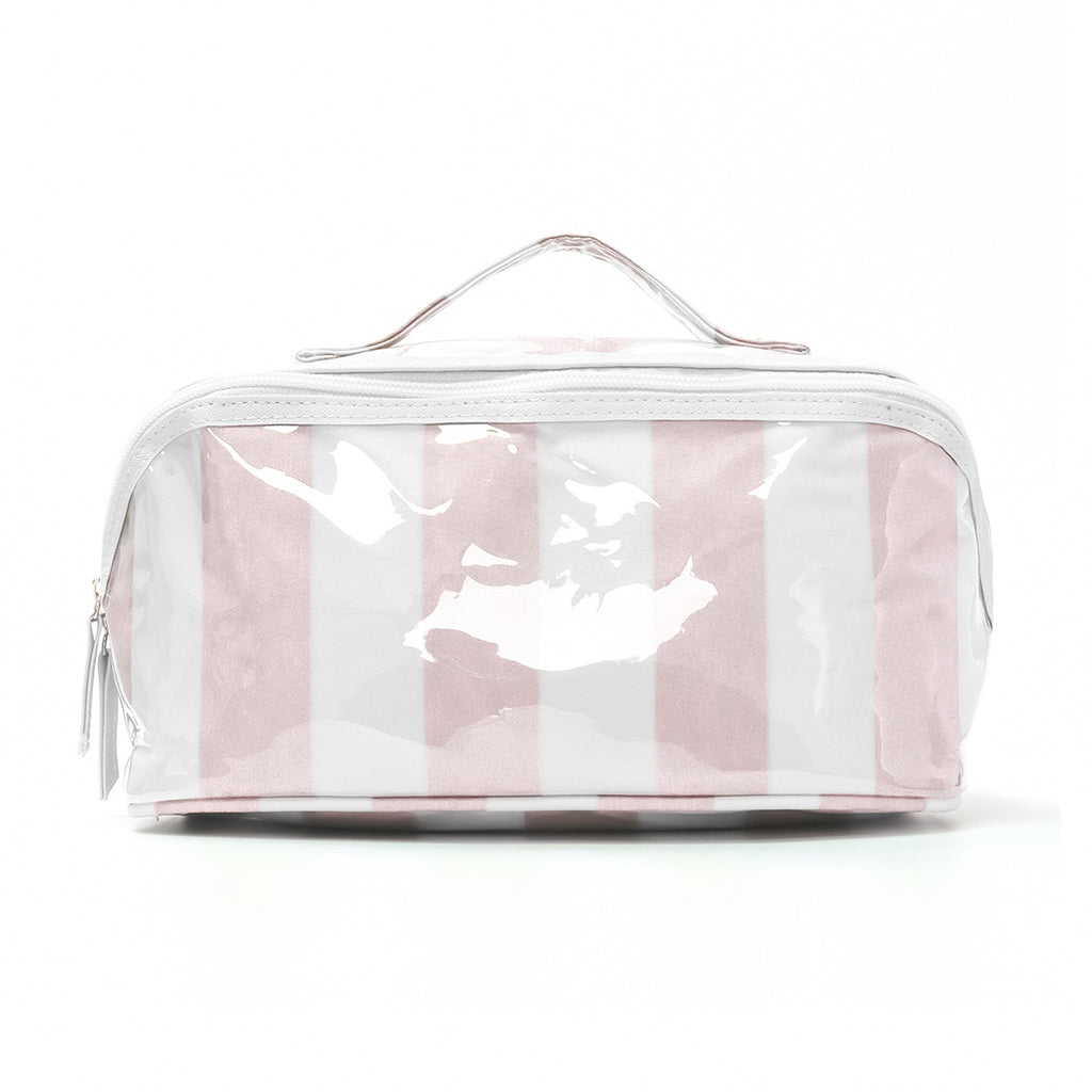 Wide Open Vinyl Cosmetic Travel Bag - White