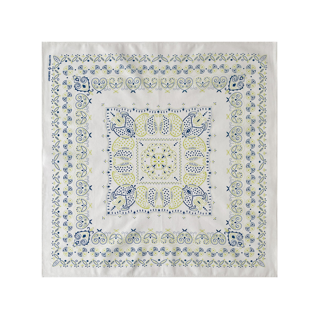 Paisley Bandana Square Neckerchief - Beige