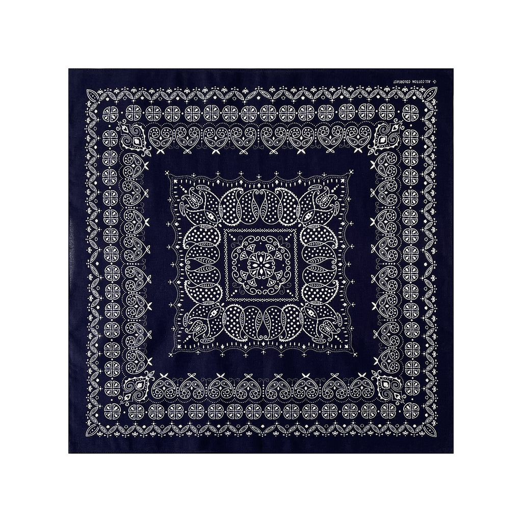 Paisley Bandana Square Neckerchief - Navy