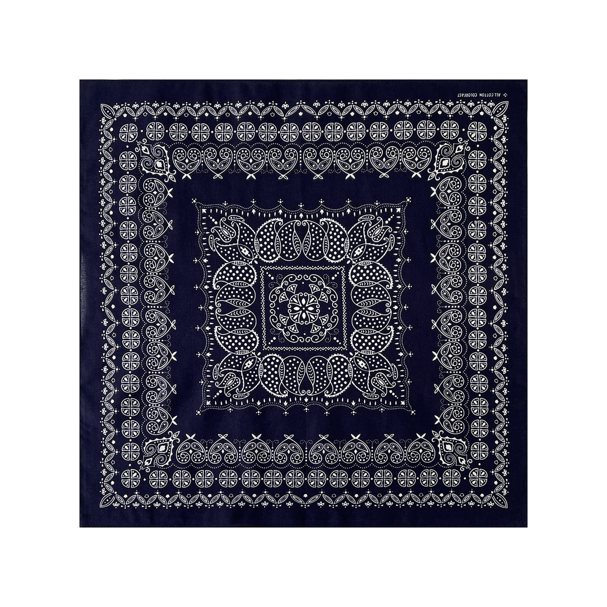 Paisley Bandana Square Neckerchief - Navy