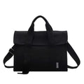 Canvas Fold-Over Tote Bag with Crossbody Strap - Black