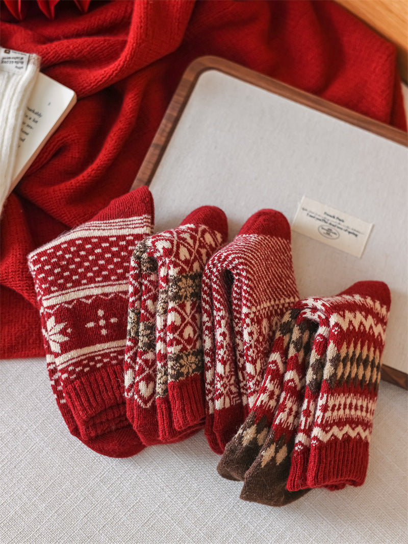 Fair Isle Wool Blend Christmas Socks - view 1