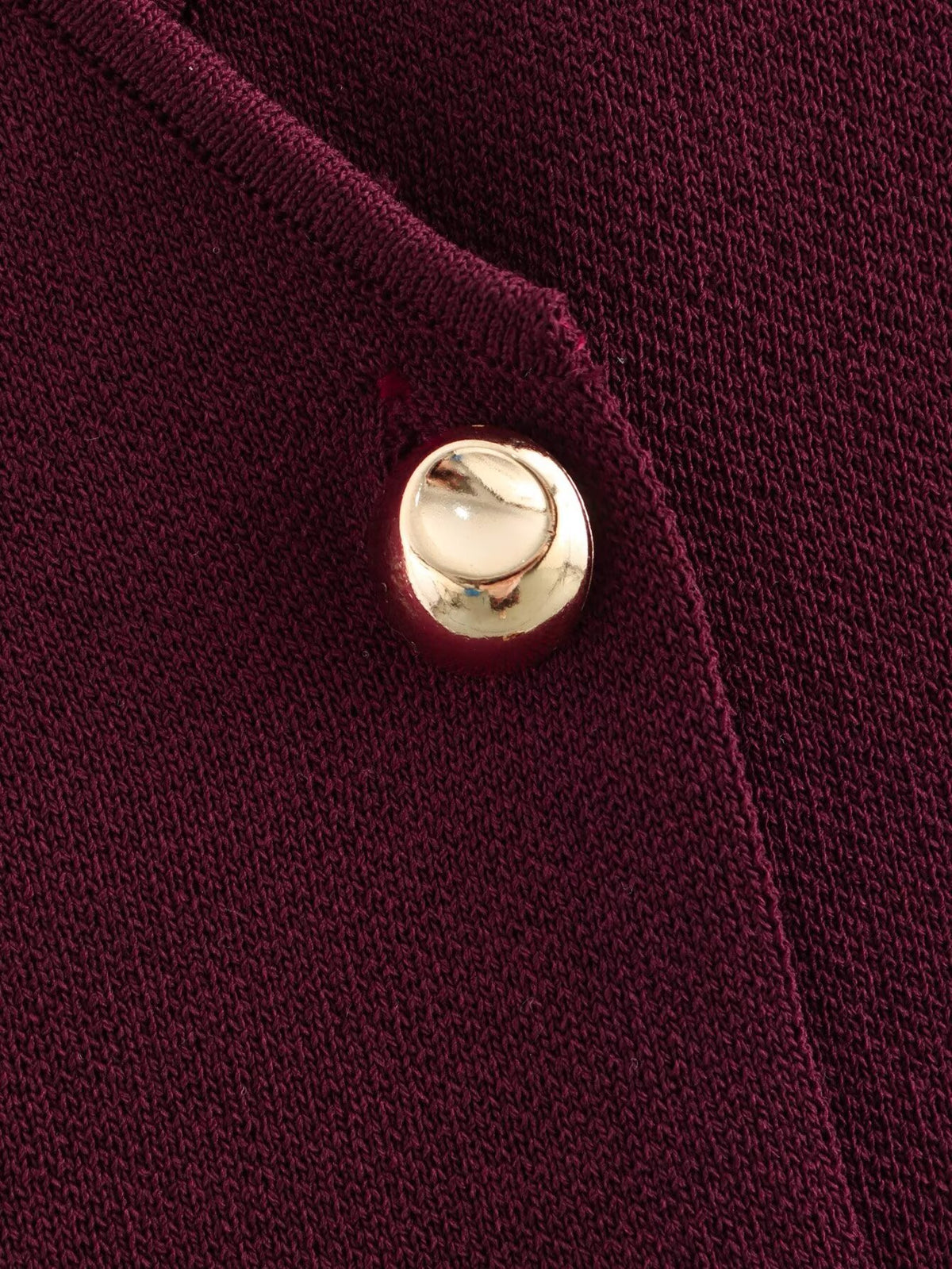 V Neck Two Button Knit Vest - Red - 2