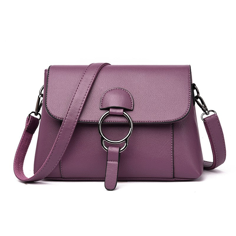 Ring Detail Flap Shoulder Bag - Mauve