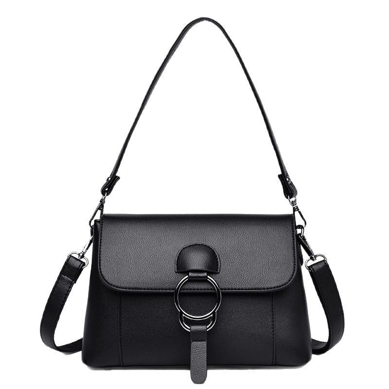 Ring Detail Flap Shoulder Bag