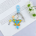 Beaded Butterfly Flower Charm Keychain - C5