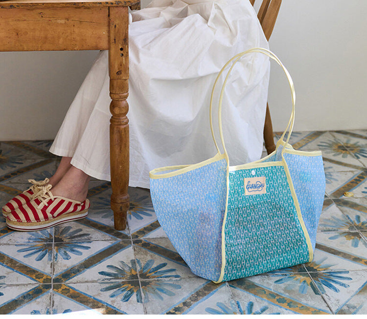 Openwork Mesh Summer Beach Shoulder Tote - view 2