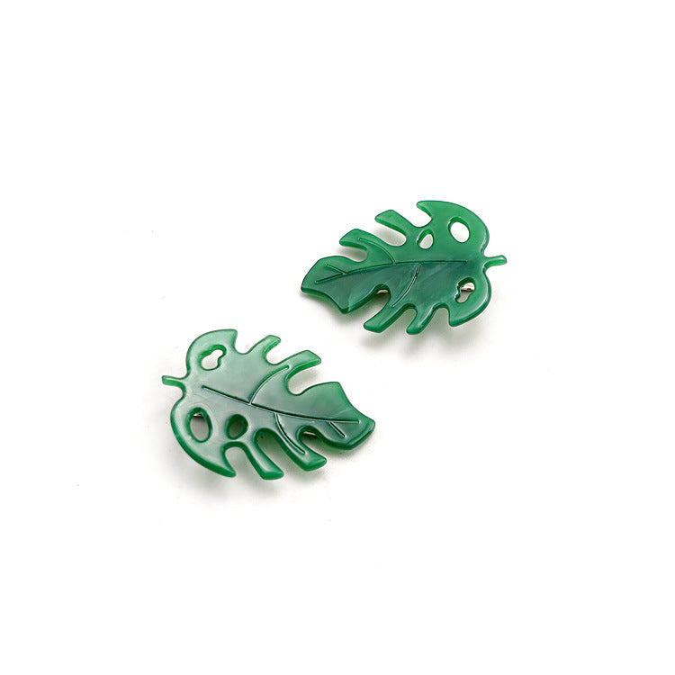 Green Monstera Leaf Hair Clip - Green