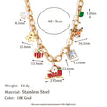 Christmas Gift Box Charm Chain Necklace - Gold