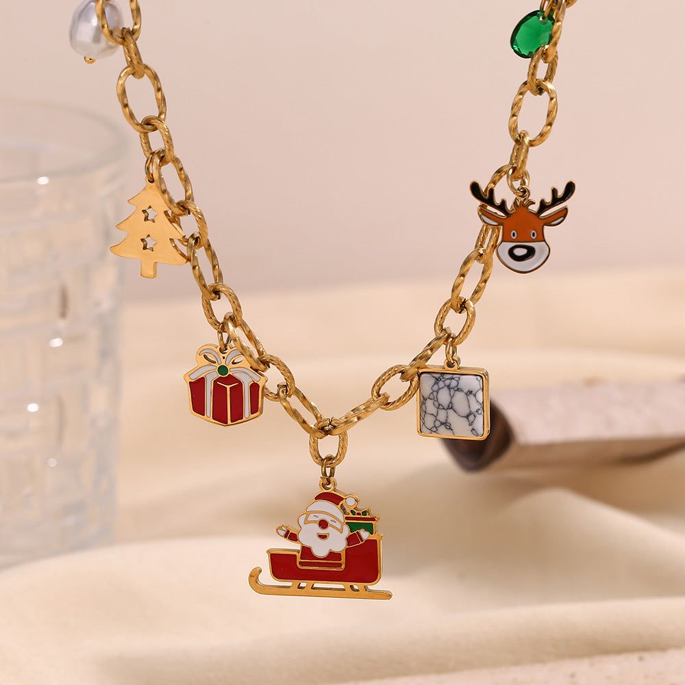 Christmas Gift Box Charm Chain Necklace - view 1