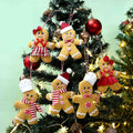 Gingerbread Hanging Tree Ornaments Holiday Decor Set - Set
