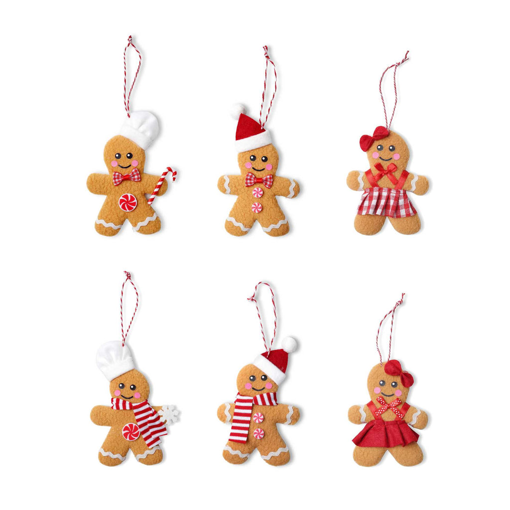 Gingerbread Hanging Tree Ornaments Holiday Decor Set - Set - 1