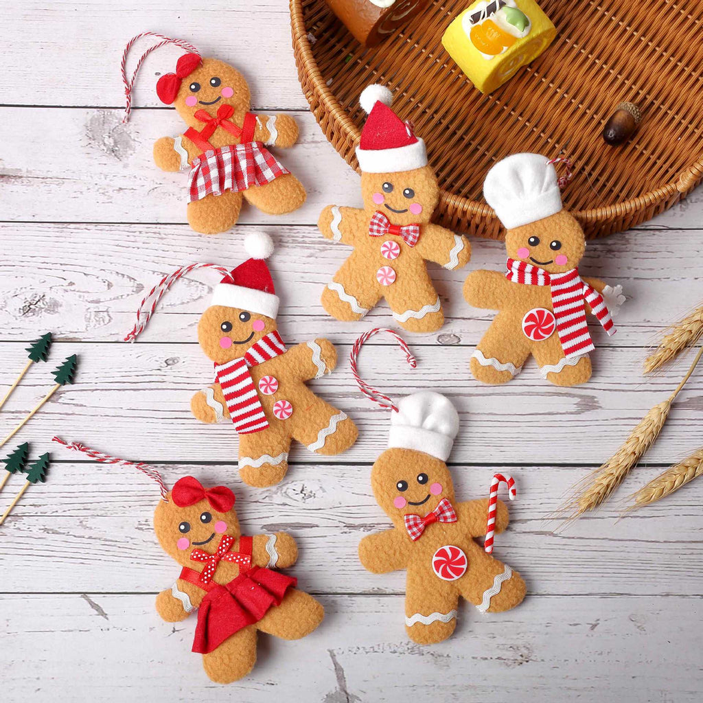 Gingerbread Hanging Tree Ornaments Holiday Decor Set - Set - 2