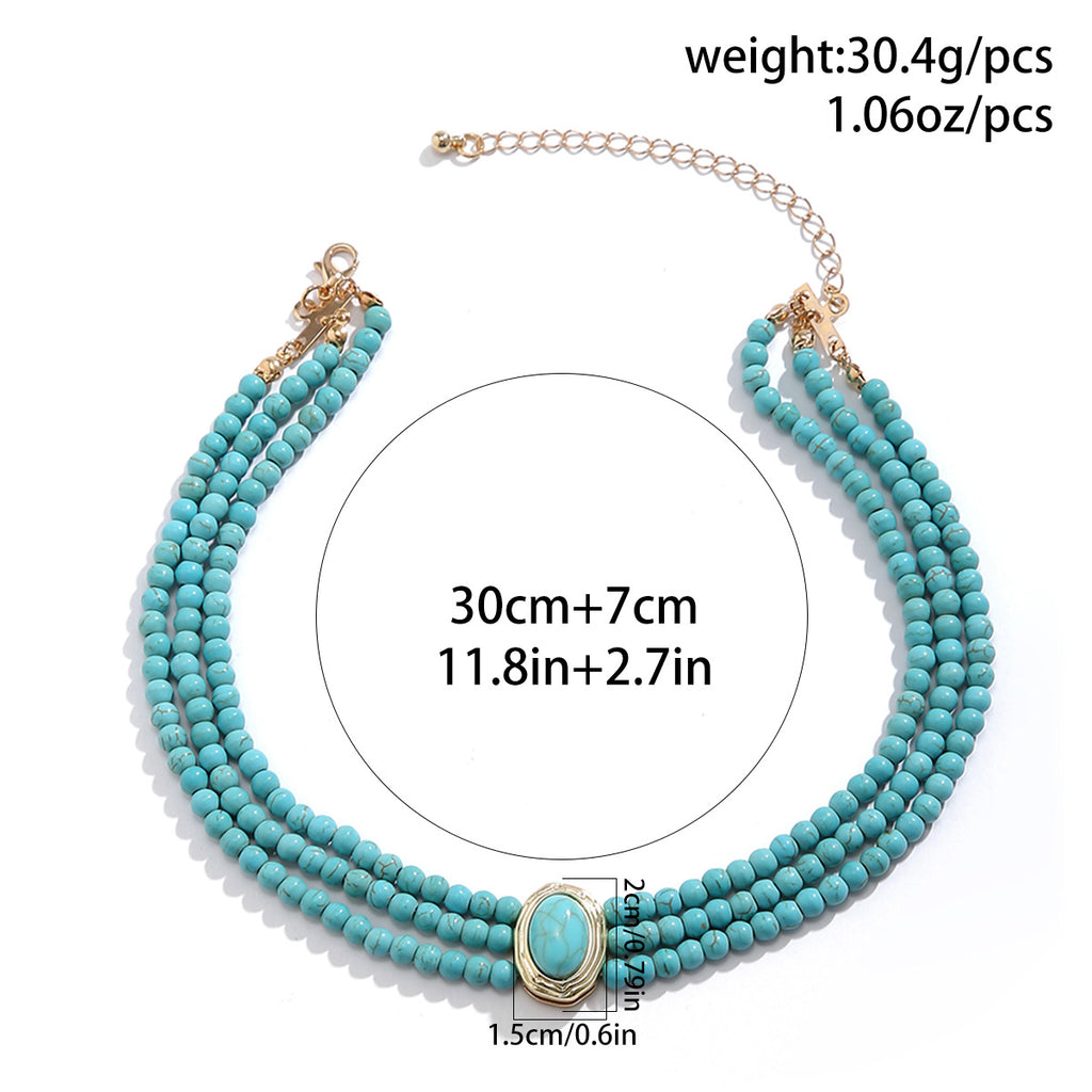 Layered Pearl Choker Necklace Set - view 1