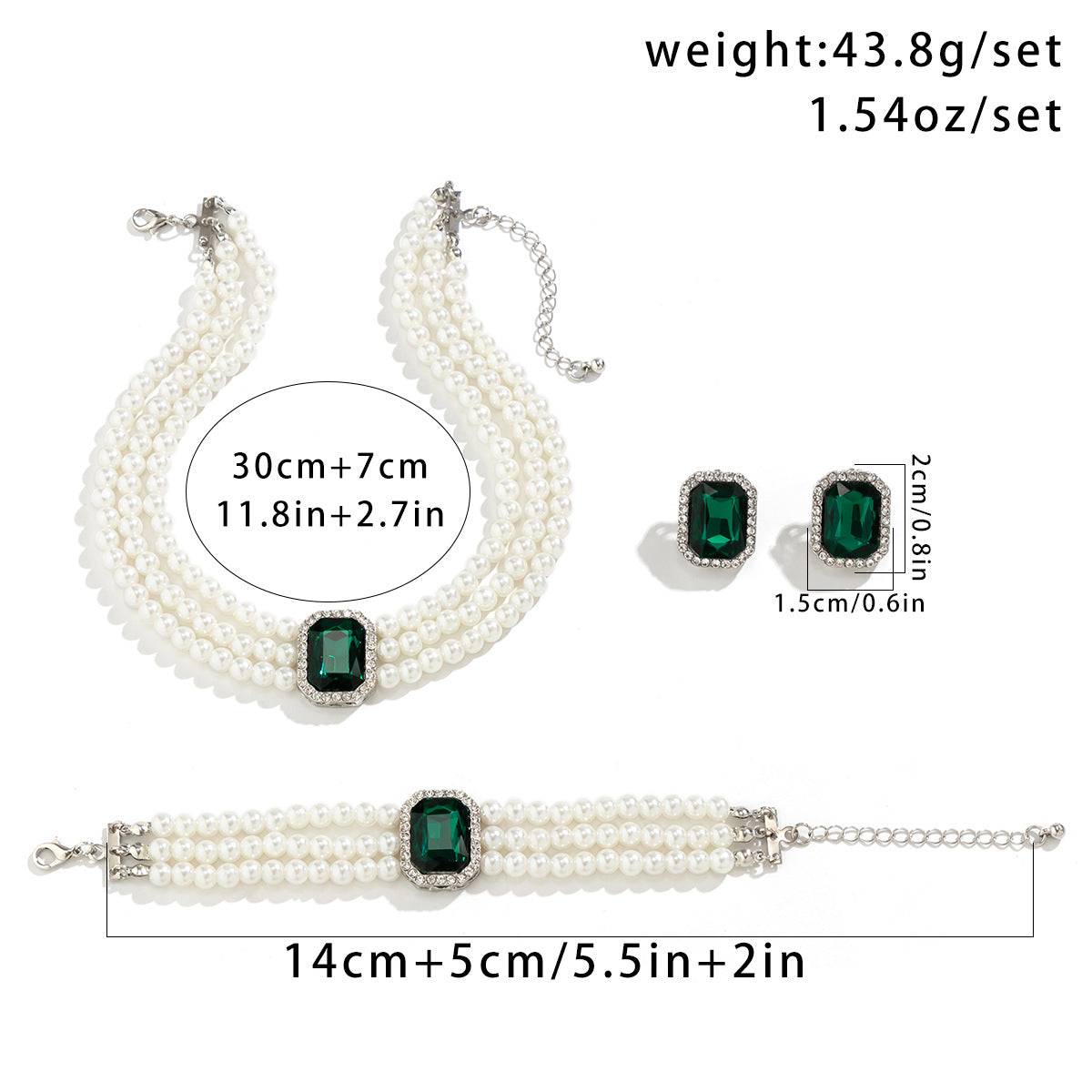 Layered Pearl Choker Necklace Set - view 2
