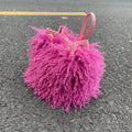 Shaggy Faux Fur Drawstring Bucket Bag - Fuchsia