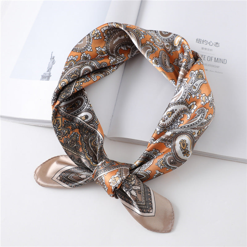 Paisley Print Square Satin Scarf - Color_01