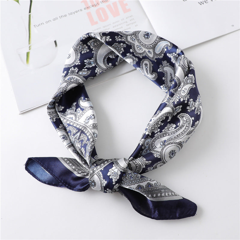 Paisley Print Square Satin Scarf - Color_04