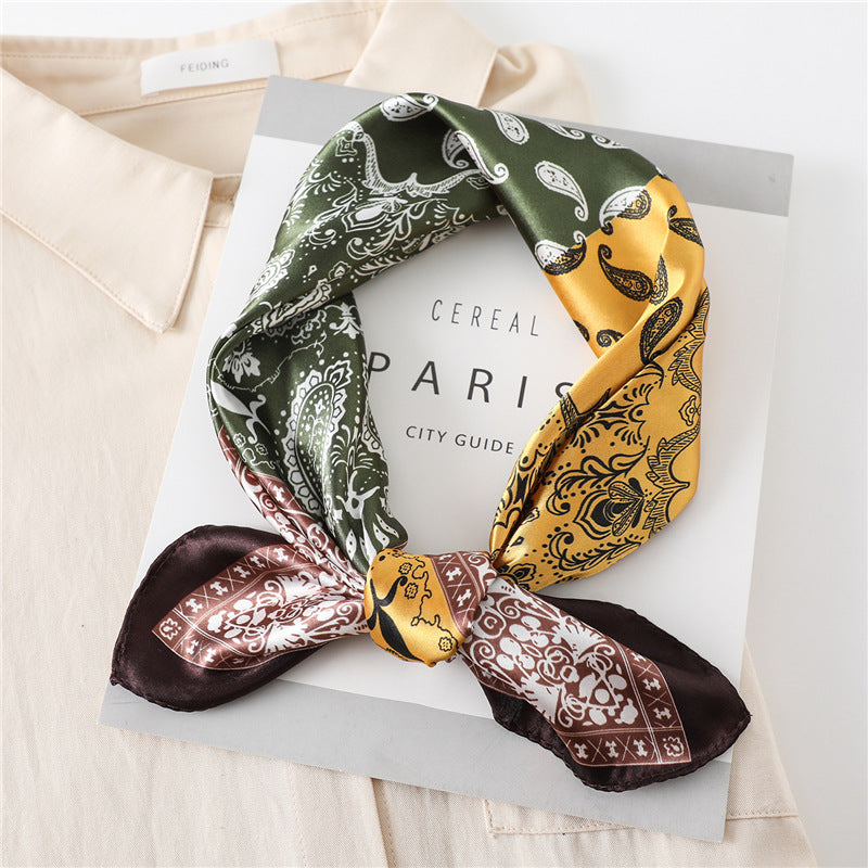 Paisley Print Square Satin Scarf - Color_06