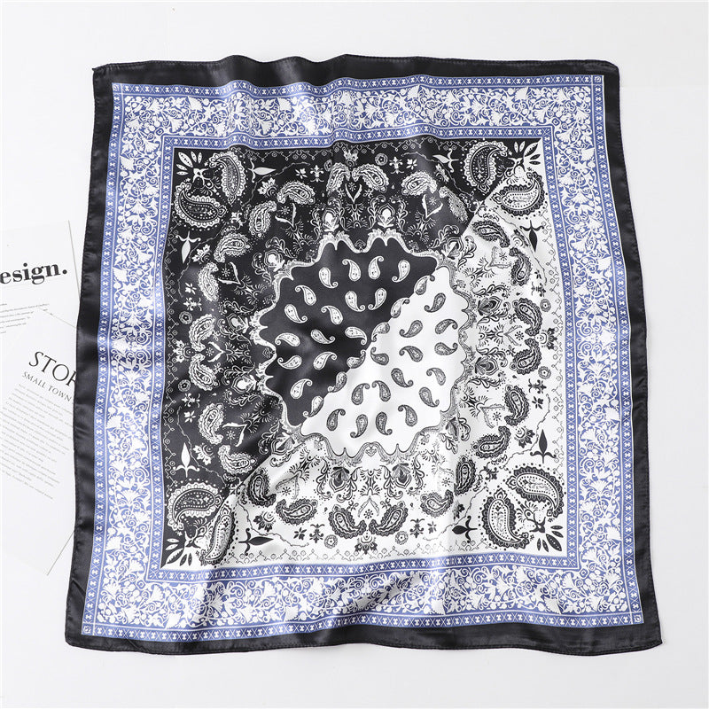Paisley Print Square Satin Scarf - Color_07