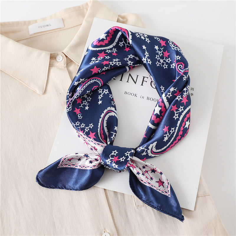 Paisley Print Square Satin Scarf - Color_13