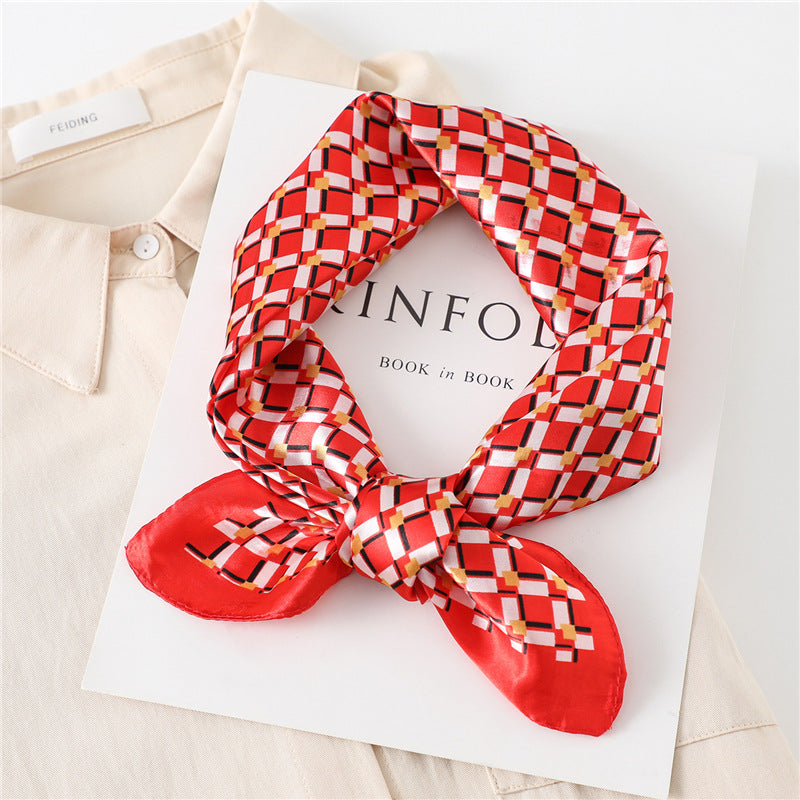 Paisley Print Square Satin Scarf - Color_35