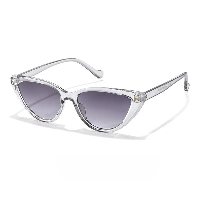 Narrow Pointed Cat Eye Candy Sunglasses - Grey