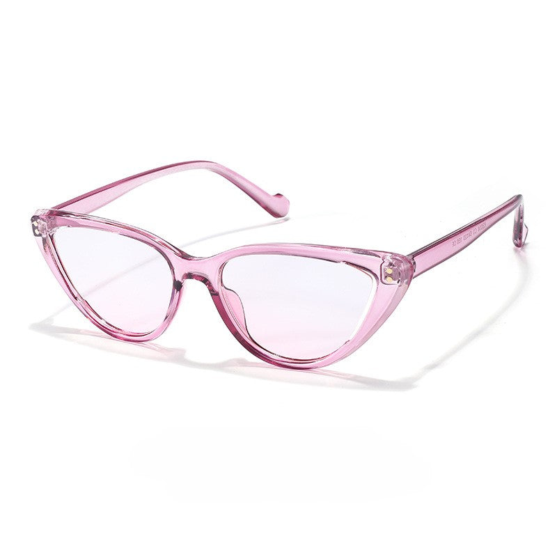 Narrow Pointed Cat Eye Candy Sunglasses - Pink