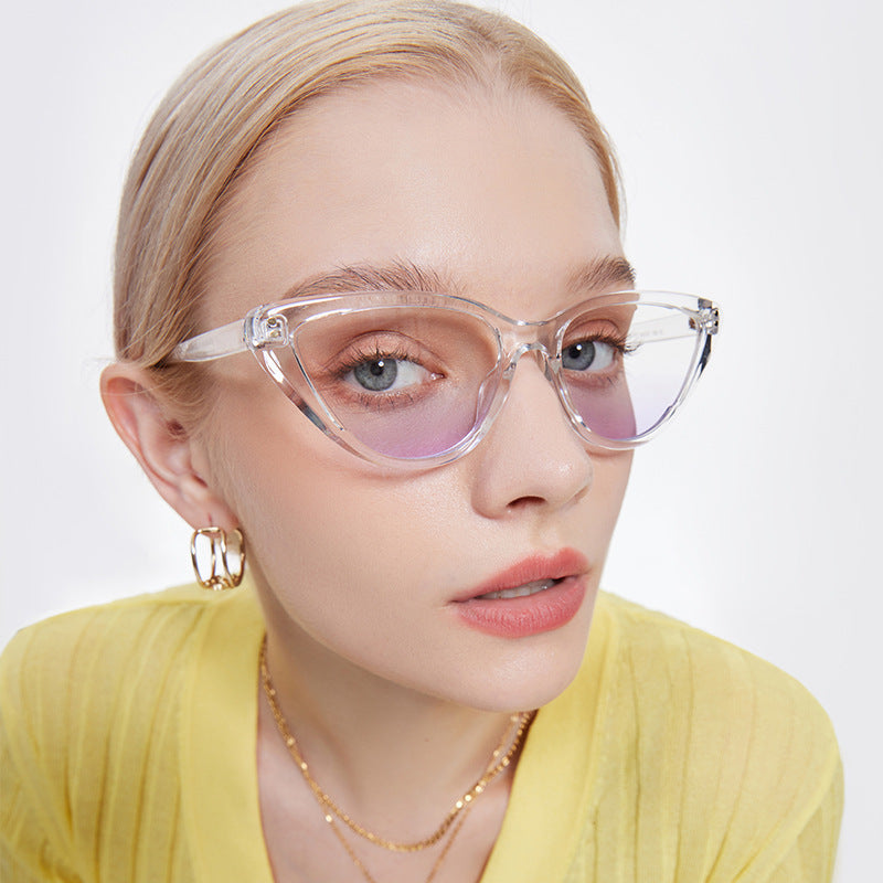 Narrow Pointed Cat Eye Candy Sunglasses - Purple - 1