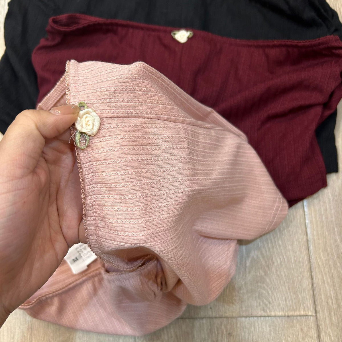 Ribbed Side Slit Micro Lounge Shorts - Pink - 2
