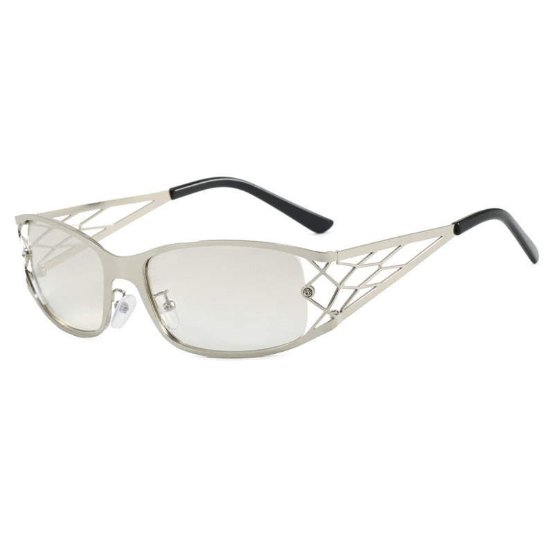 Narrow Rectangle Cutout Temple Sunglasses